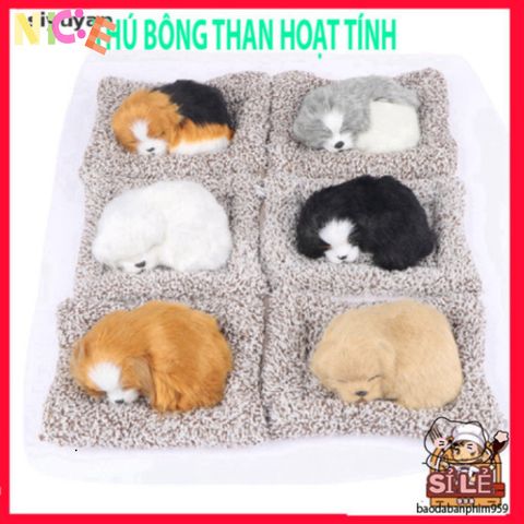 Gấu Bông Ô Tô Dễ Thương - Cún Ngủ Nhồi Bông Than Tre Hoạt Tính Trang Trí Xe Hơi, Quà Sinh Nhật Cho Bé