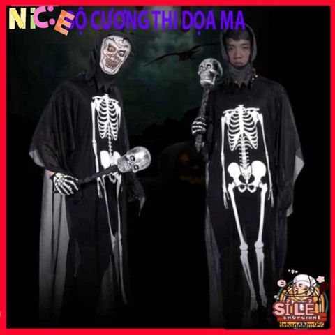 Bộ trang phục Halloween Xương và Mặt Nạ Đầu Lâu - Thời trang ma quái độc đáo cho lễ hội và tiệc hóa trang