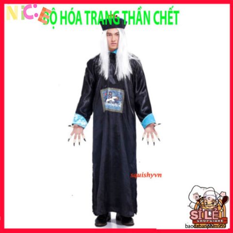 Bộ Trang Phục Halloween Thần Chết Scream - Quái Vật Hắc Bạch Vô Thường Với Áo Choàng, Găng Tay, Kính LED - Ấn Tượng Và Độc Đáo!