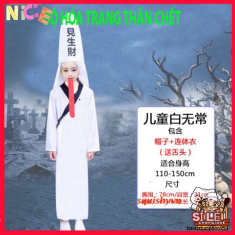 Bộ Trang Phục Halloween Thần Chết Scream - Quái Vật Hắc Bạch Vô Thường Với Áo Choàng, Găng Tay, Kính LED - Ấn Tượng Và Độc Đáo!