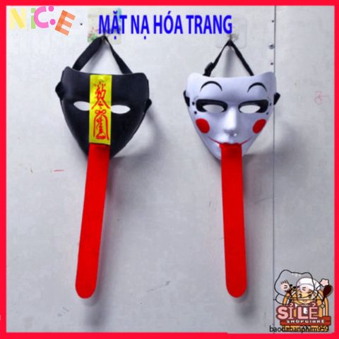 Mặt Nạ MA Tử Thi Lưỡi Dài Đỏ - Hóa Trang Halloween Độc Đáo, Thích Hợp Cho Video TikTok & Các Sự Kiện Giải Trí