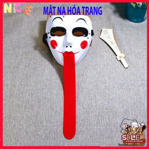 Mặt Nạ MA Tử Thi Lưỡi Dài Đỏ - Hóa Trang Halloween Độc Đáo, Thích Hợp Cho Video TikTok & Các Sự Kiện Giải Trí