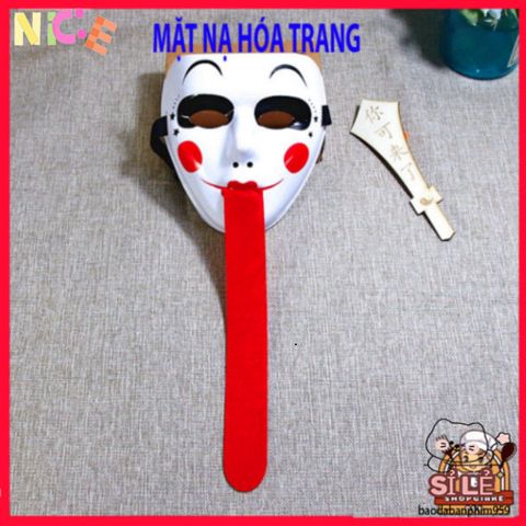 Mặt Nạ MA Tử Thi Lưỡi Dài Đỏ - Hóa Trang Halloween Độc Đáo, Thích Hợp Cho Video TikTok & Các Sự Kiện Giải Trí