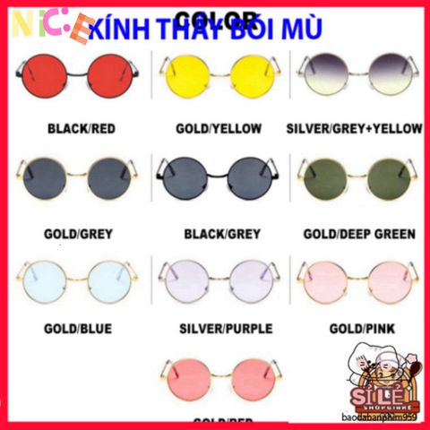 Kính Mát Gọng Tròn Retro Nobita - UV400 Chống Tia UV, Thời Trang Cho Cả Nam Nữ, Phong Cách Độc Đáo