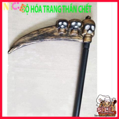 Áo Choàng Halloween Thần Chết Kèm Mặt Nạ Đầu Lâu Scream - Phụ Kiện Hóa Trang Bí Ẩn cho Bữa Tiệc Ma Quái 120cm