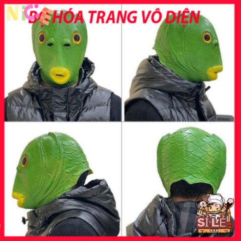 Mặt Nạ Hài Hước Hình Người Cá Xanh - Phụ Kiện Tiệc Tùng Độc Đáo, Quà Tặng Cho Tín Đồ Yêu Thiên Nhiên