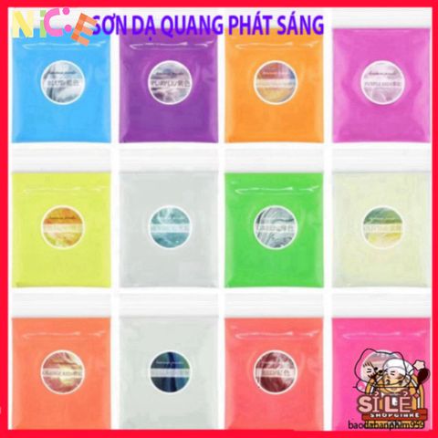 Bột Dạ Quang Siêu Sáng 10g - Tạo Hiệu Ứng Ánh Sáng Lung Linh Trong Bóng Tối, 12 Màu Sắc Đẹp Mắt, Trang Trí Sáng Tạo, Nghệ Thuật Vui Nhộn