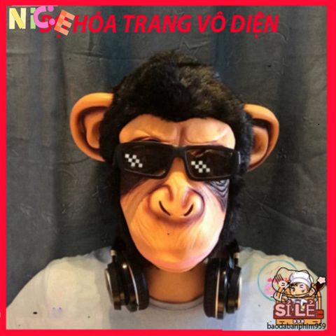 Mặt Nạ Khỉ Đột Đen - Mặt Nạ Halloween Độc Đáo Phong Cách Hacker, Latex An Toàn, Thích Hợp Cho Tiệc Hóa Trang, Chụp Hình Thú Vị