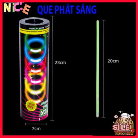 Bộ Que Phát Sáng Dạ Quang 100 Chiếc - Tạo Hình Vòng Đeo Tay Độc Đáo Cho Tiệc Tối, An Toàn Cho Trẻ Em, Thú Vị Ngoài Trời