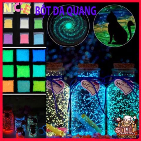 Bột màu huỳnh quang 10g - Sáng tạo nghệ thuật đa sắc màu an toàn cho giấy, gốm, DIY, trang trí, graffiti