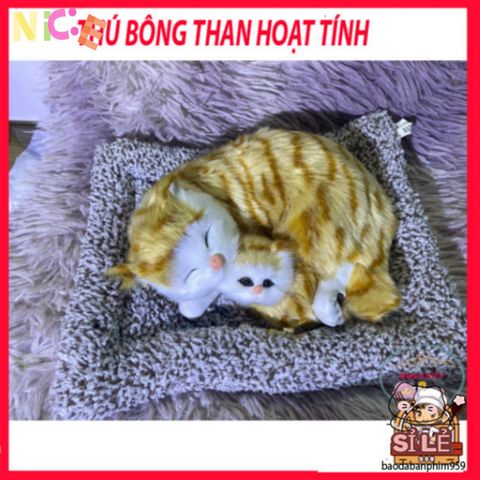 Bộ Đôi Mèo Dễ Thương - Thú Bông Khử Mùi Ô Tô, Lọc Không Khí Than Hoạt Tính, Phụ Kiện Trang Trí Xe Hơi
