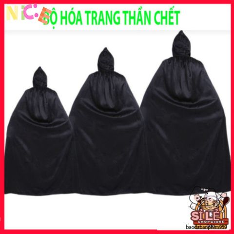 Bộ Trang Phục Thần Chết Halloween - Đồ Hóa Trang Thời Thượng Cho Nam Nữ, Bao Gồm Mặt Nạ và Găng Tay, Phong Cách Ấn Tượng