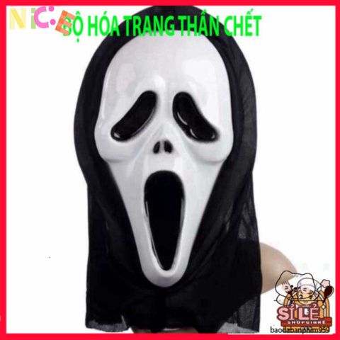 Bộ Trang Phục Thần Chết Cho Trẻ Em - Áo Choàng, Mặt Nạ & Lưỡi Hái Halloween, Hóa Trang Độc Đáo Dành Cho Tiệc Ma Quái