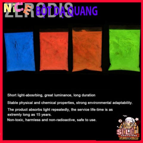 Bột Huỳnh Quang Zerodis 100g - An Toàn, Độc Đáo Cho Nghệ Thuật Trang Trí, Hiệu Ứng Sáng Rực Trong Bóng Tối