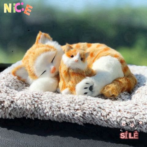 Gấu Bông Mèo Mẹ Con Khử Mùi Than Hoạt Tính - Trang Trí và Lọc Không Khí Cho Xe Ô Tô và Nhà Cửa Dễ Thương 28cm