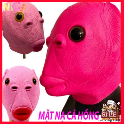 Mặt Nạ Cá HỒNG Silicone Người Lớn - Hoá Trang Halloween Độc Đáo, Phù Hợp Cho TikTok & Tiệc Tùng