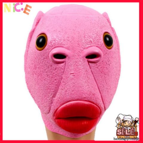 Mặt Nạ Cá HỒNG Silicone Người Lớn - Hoá Trang Halloween Độc Đáo, Phù Hợp Cho TikTok & Tiệc Tùng