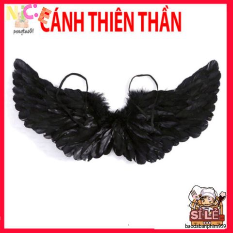 Bộ Cánh Thiên Thần Đen Trắng Lông Vũ cho Người Lớn và Trẻ Em - Trang Phục Cosplay Độc Đáo, Quà Tặng Sinh Nhật