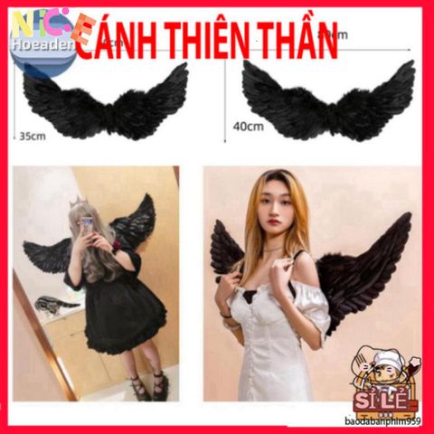Bộ trang phục lông vũ cánh cục cưng đen trắng - Cosplay cho trẻ và người lớn, quà tặng sinh nhật độc đáo và thời trang