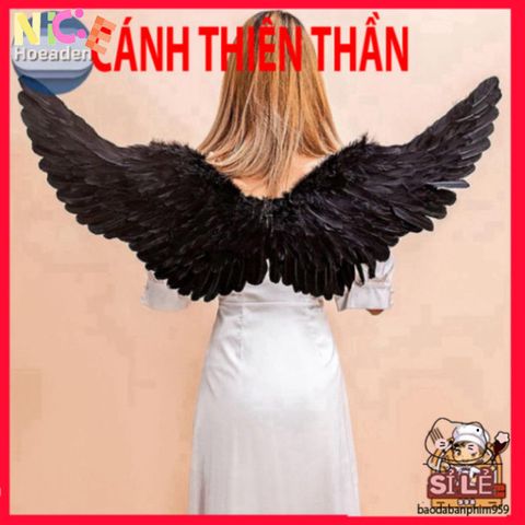 Bộ trang phục lông vũ cánh cục cưng đen trắng - Cosplay cho trẻ và người lớn, quà tặng sinh nhật độc đáo và thời trang