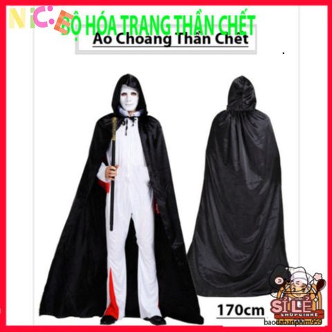 Áo Choàng Ma Cà Rồng Halloween Đỏ Đen Cao Cấp - Thiết Kế Tử Thần Với Họa Tiết Xương Đầu Lâu, Thời Trang Dành Cho Cosplay Dịp Lễ