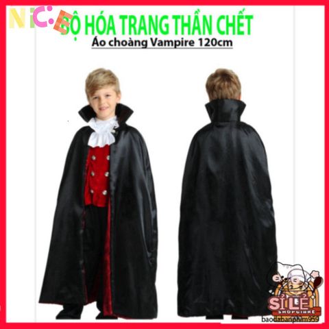 Áo Choàng Ma Cà Rồng Halloween Đỏ Đen Cao Cấp - Thiết Kế Tử Thần Với Họa Tiết Xương Đầu Lâu, Thời Trang Dành Cho Cosplay Dịp Lễ