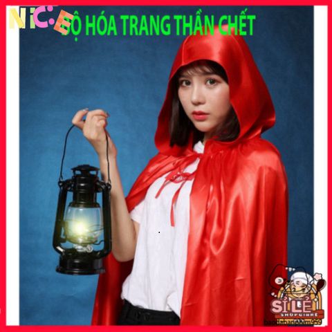 Áo Choàng Ma Cà Rồng Halloween Đỏ Đen Cao Cấp - Thiết Kế Tử Thần Với Họa Tiết Xương Đầu Lâu, Thời Trang Dành Cho Cosplay Dịp Lễ