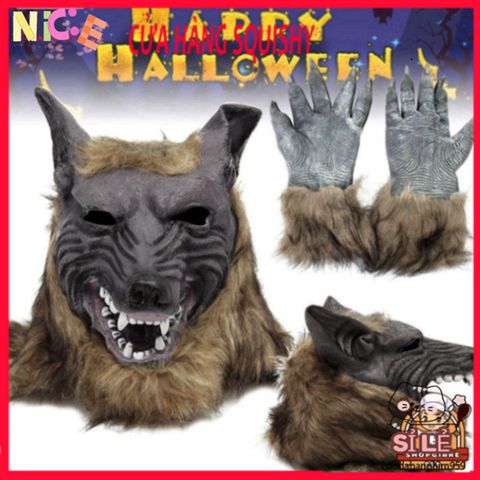 Mặt Nạ Nhập Vai Người Sói Cao Su Tự Nhiên - Phụ Kiện Halloween Chất Lượng Cao, Sống Động Và Ấn Tượng