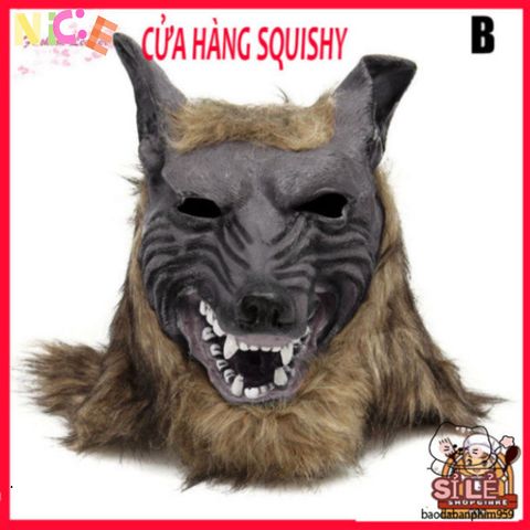 Mặt Nạ Nhập Vai Người Sói Cao Su Tự Nhiên - Phụ Kiện Halloween Chất Lượng Cao, Sống Động Và Ấn Tượng