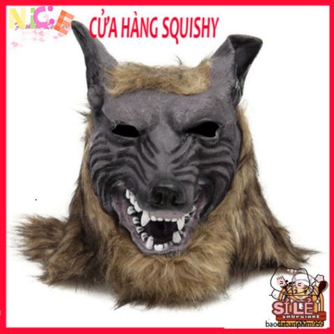Mặt Nạ Nhập Vai Người Sói Cao Su Tự Nhiên - Phụ Kiện Halloween Chất Lượng Cao, Sống Động Và Ấn Tượng