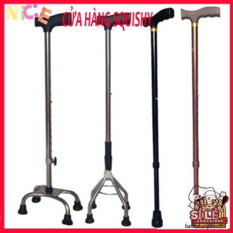 Gậy Chống Đa Năng 4 Chân Điều Chỉnh Chiều Cao - Hỗ Trợ An Toàn Cho Người Già và Khuyết Tật - Batoong Tập Đi Chắc Chắn