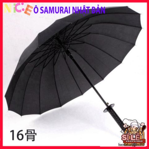 Dù Mưa Katana Nhật Bản 16 Nan - Ô Đen Thời Trang Bảo Vệ Chống Nắng Mưa, Phụ Kiện Độc Đáo và Chắc Chắn