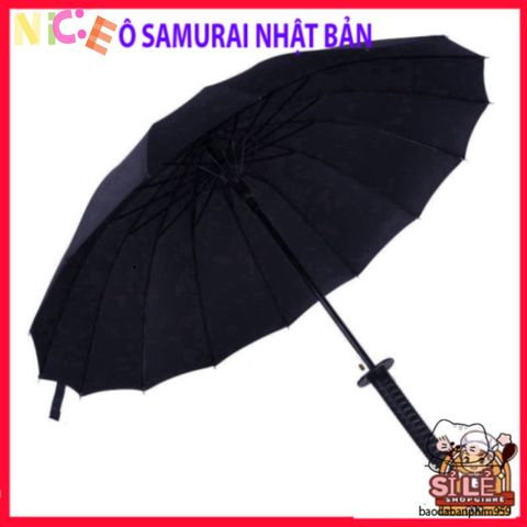 Dù Mưa Katana Nhật Bản 16 Nan - Ô Đen Thời Trang Bảo Vệ Chống Nắng Mưa, Phụ Kiện Độc Đáo và Chắc Chắn