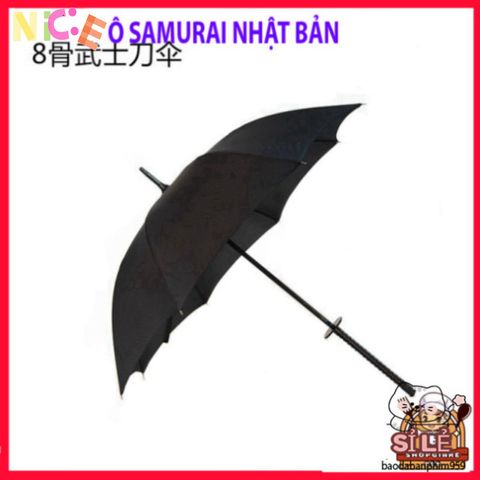 Dù Mưa Katana Nhật Bản 16 Nan - Ô Đen Thời Trang Bảo Vệ Chống Nắng Mưa, Phụ Kiện Độc Đáo và Chắc Chắn