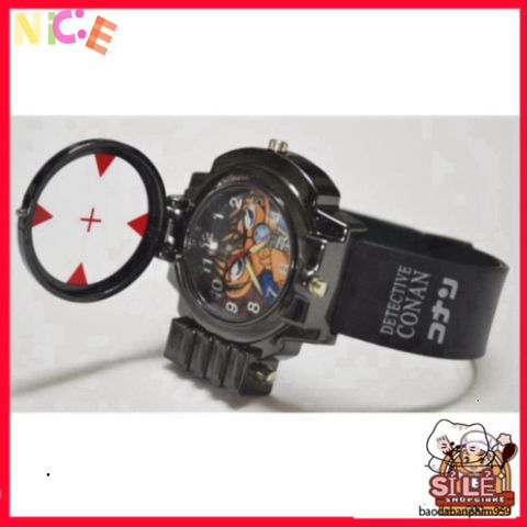 Đồng Hồ Thời Trang Trẻ Em Conan - Hình Ảnh Edogawa và Kid Ran Mori, Tính Năng Kính Lúp, Đèn Laser - Quà Tặng Manga Nhật Bản