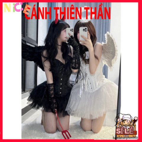 Cánh ác quỷ huyền bí cho Halloween, phụ kiện cosplay huyền ảo Noel, E1438 độc đáo cho tiệc tùng.