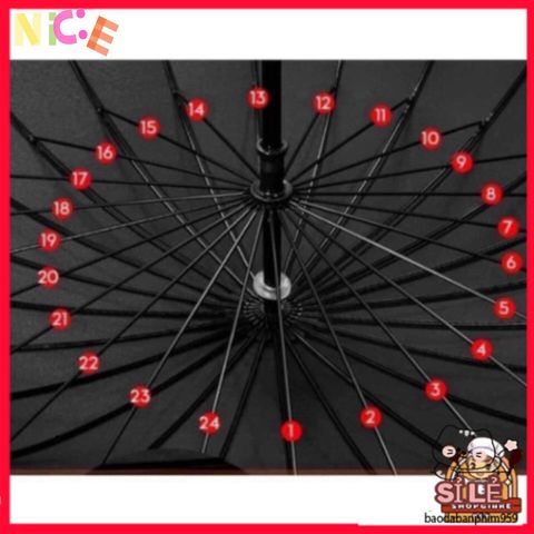 Ô Dù Chống Gió 24 Nan - Thiết Kế Bền Bỉ, Chống Thấm Nước, Dễ Dàng Mang Theo - Hoàn Hảo Cho Mọi Thời Tiết