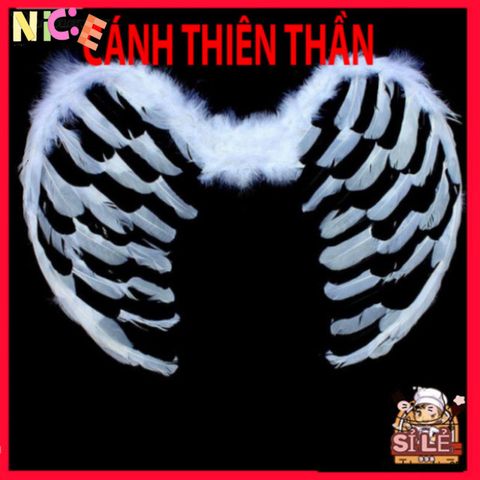 Cánh Thiên Thần Cosplay Halloween - Phụ Kiện Độc Đáo Cho Tiệc Hóa Trang & Lễ Hội, Kích Thước 60x50cm, Chất Liệu Lông Ngỗng Cao Cấp