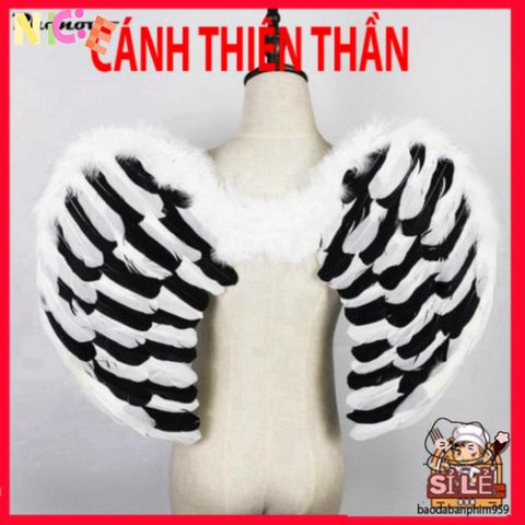 Cánh Thiên Thần Cosplay Halloween - Phụ Kiện Độc Đáo Cho Tiệc Hóa Trang & Lễ Hội, Kích Thước 60x50cm, Chất Liệu Lông Ngỗng Cao Cấp