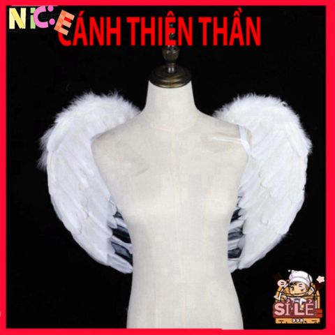 Cánh Thiên Thần Cosplay Halloween - Phụ Kiện Độc Đáo Cho Tiệc Hóa Trang & Lễ Hội, Kích Thước 60x50cm, Chất Liệu Lông Ngỗng Cao Cấp