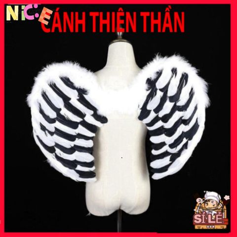 Cánh Thiên Thần Cosplay Halloween - Phụ Kiện Độc Đáo Cho Tiệc Hóa Trang & Lễ Hội, Kích Thước 60x50cm, Chất Liệu Lông Ngỗng Cao Cấp