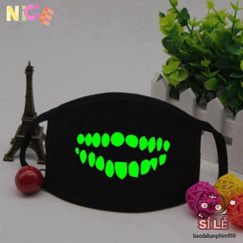 Khẩu Trang Dạ Quang Họa Tiết Đầu Skull Thời Trang Anime - Khẩu Trang Bảo Vệ Độc Đáo Cho Halloween & Cosplay