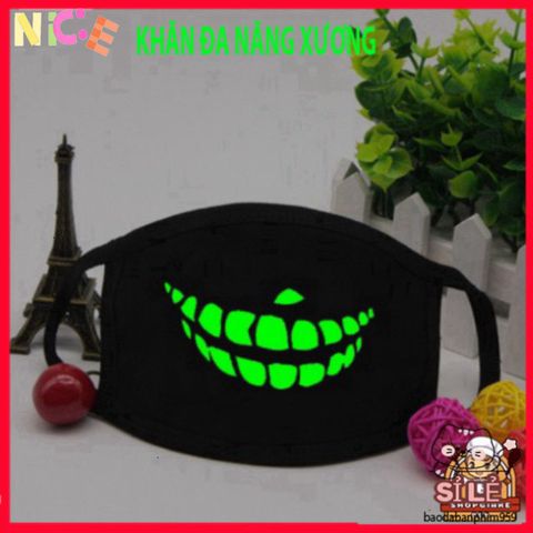 Khẩu Trang Dạ Quang Họa Tiết Đầu Skull Thời Trang Anime - Khẩu Trang Bảo Vệ Độc Đáo Cho Halloween & Cosplay
