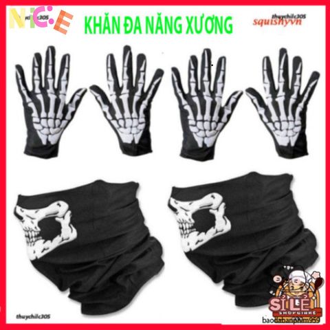Khẩu Trang Xương Ma Đầu Lâu 50cm - Khăn Đa Năng Vải Lanh Thoáng Mát Cho Hoạt Động Ngoài Trời, Phong Cách Cá Tính