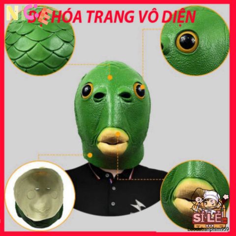 Mặt Nạ Cá Xanh Ngộ Nghĩnh - Phụ Kiện Độc Đáo Phong Cách Hacker Cho Trẻ Em, Thiết Kế Sang Trọng và An Toàn 2024
