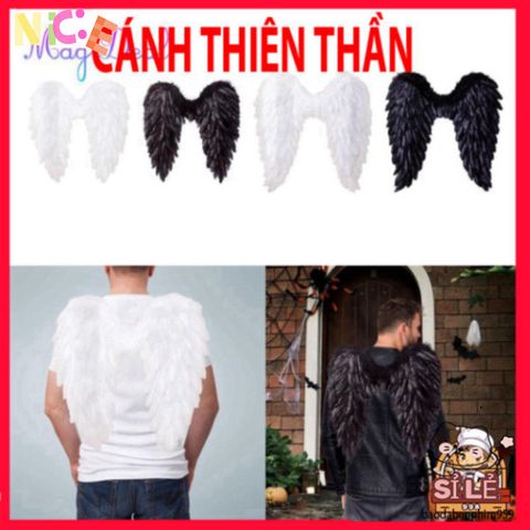 Cánh Thiên Thần Lông Vũ Trắng Ngọt Ngào - Phụ Kiện Halloween Độc Đáo Cho Cosplay, Tiệc Hóa Trang và Sự Kiện Đặc Biệt