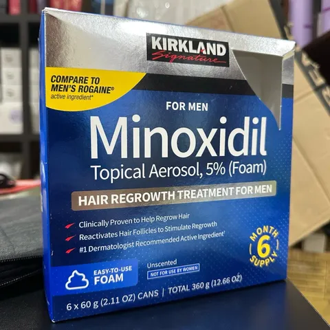 Kirkland Minoxidil Foam 5% Tăng Cường Mọc Tóc & Râu - Bộ 6 Chai 60g Giúp Ngăn Rụng Tóc, Duy Trì Làn Tóc Dày Khỏe