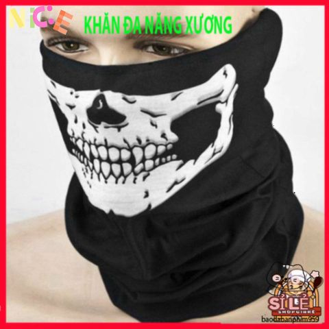Khẩu Trang Đầu Lâu Thời Thượng - Khăn Phượt Đa Năng Chống Nắng, Chống Bụi, Thấm Mồ Hôi - Phụ Kiện Du Lịch Thời Trang