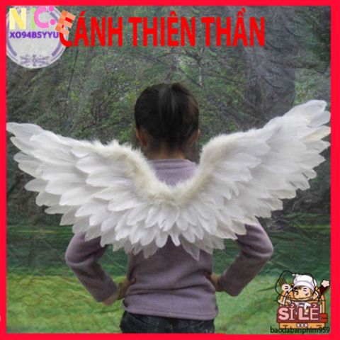 Cánh Lông Vũ Trẻ Em Màu Trắng - Đạo Cụ Tiệc Hóa Trang, Dây Đeo Tiện Lợi Cho Bé, Trang Phục Thiên Thần Đáng Yêu