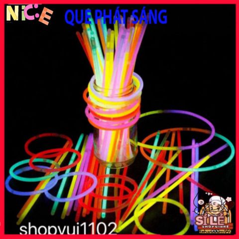Que Thắp Sáng Đổi Màu - Bộ 100 Que Dạ Quang 20cm Cho Tiệc Sinh Nhật, Sự Kiện Ngoài Trời, Nhiều Màu Sắc Sáng Rực Rỡ